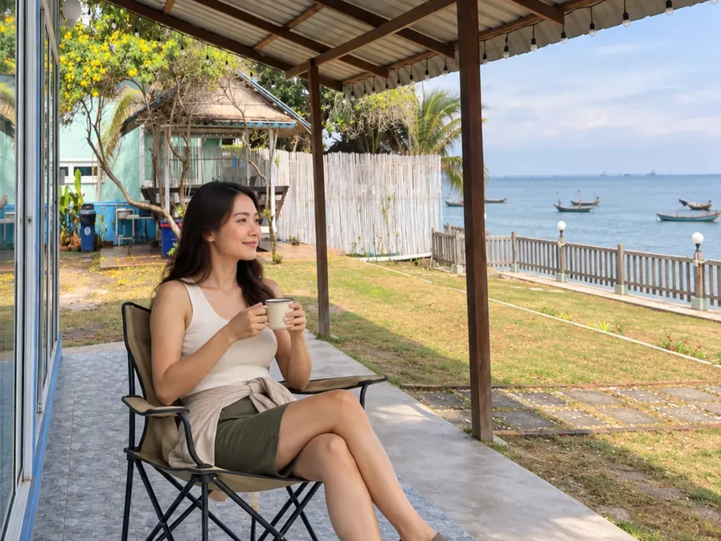 มุมนั่งพักชมทะเลที่เปี่ยมสุข Camping Beach