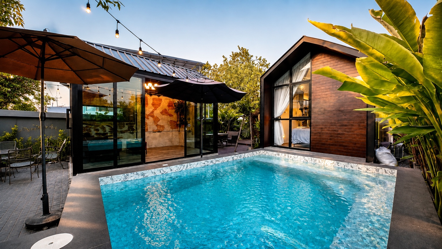 Jenny Pool Villa บ้านพักรายวันพร้อมสระว่ายน้ำส่วนตัว หาดพลา